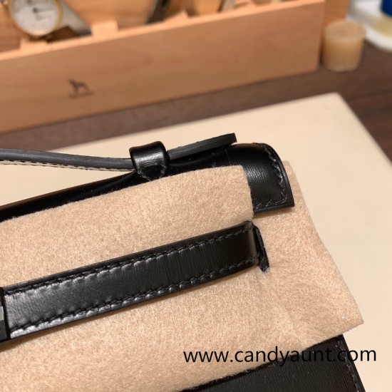 Hermes Kelly pochette box 89 /Black (Noir) Black Hardware Pochette--006 Hermes Kelly pochette box 89 /Black (Noir) Black Hardware Pochette--006