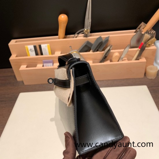 Hermes Kelly pochette box 89 /Black (Noir) Black Hardware Pochette--006 Hermes Kelly pochette box 89 /Black (Noir) Black Hardware Pochette--006