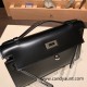 Hermes Kelly pochette box 89/ Black (Noir) Silver Hardware Pochette--007 Hermes Kelly pochette box 89/ Black (Noir) Silver Hardware Pochette--007