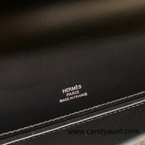 Hermes Kelly pochette box 89/ Black (Noir) Silver Hardware Pochette--007 Hermes Kelly pochette box 89/ Black (Noir) Silver Hardware Pochette--007