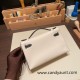 Hermes Kelly pochette Epsom 10/ Craie & 89 /Black (Noir) Silver Hardware Pochette--009 Hermes Kelly pochette Epsom 10/ Craie & 89 /Black (Noir) Silver Hardware Pochette--009