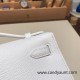 Hermes Kelly pochette epsom 01 /White (Blanc) Gold Hardware Pochette--011