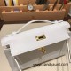 Hermes Kelly pochette epsom 01 /White (Blanc) Gold Hardware Pochette--011 Hermes Kelly pochette epsom 01 /White (Blanc) Gold Hardware Pochette--011