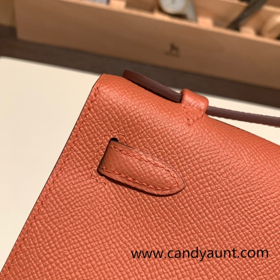 Hermes Kelly pochette Epsom 3L /Rose Tea Silver Hardware Pochette--014 Hermes Kelly pochette Epsom 3L /Rose Tea Silver Hardware Pochette--014
