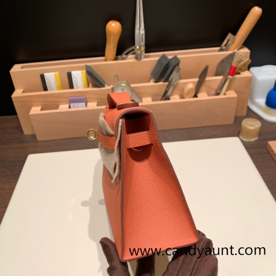 Hermes Kelly pochette Epsom 3L /Rose Tea Gold Hardware Pochette--015 Hermes Kelly pochette Epsom 3L /Rose Tea Gold Hardware Pochette--015