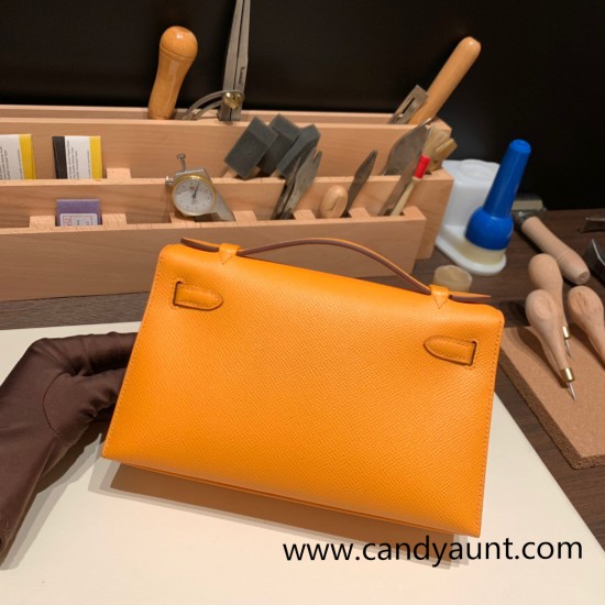 Hermes Kelly pochette Epsom 9H/Soleil Gold Hardware Pochette--016 Hermes Kelly pochette Epsom 9H/Soleil Gold Hardware Pochette--016
