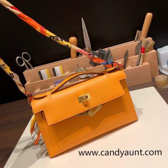 Hermes Kelly pochette Epsom 9H/Soleil Gold Hardware Pochette--016 Hermes Kelly pochette Epsom 9H/Soleil Gold Hardware Pochette--016