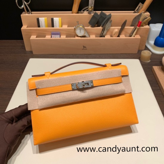 Hermes Kelly pochette Epsom 9H/Soleil Gold Hardware Pochette--017 Hermes Kelly pochette Epsom 9H/Soleil Gold Hardware Pochette--017