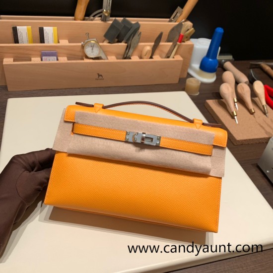 Hermes Kelly pochette Epsom 9H/Soleil Gold Hardware Pochette--017 Hermes Kelly pochette Epsom 9H/Soleil Gold Hardware Pochette--017