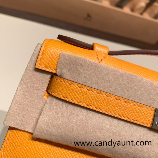 Hermes Kelly pochette Epsom 9H/Soleil Gold Hardware Pochette--017 Hermes Kelly pochette Epsom 9H/Soleil Gold Hardware Pochette--017