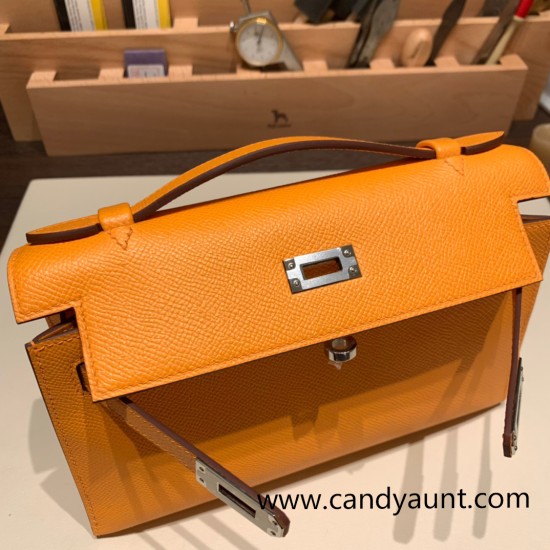 Hermes Kelly pochette Epsom 9H/Soleil Gold Hardware Pochette--017 Hermes Kelly pochette Epsom 9H/Soleil Gold Hardware Pochette--017