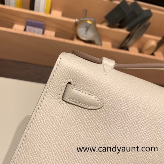 Hermes Kelly pochette Epsom 10 /Craie Gold Hardware Pochette--018 Hermes Kelly pochette Epsom 10 /Craie Gold Hardware Pochette--018