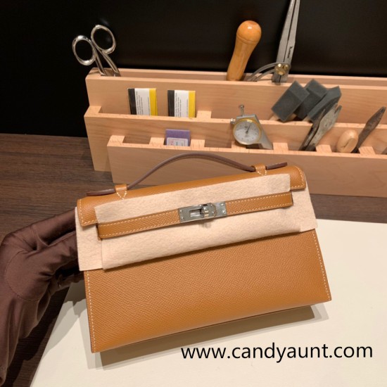 Hermes Kelly pochette Epsom 37 /Gold Silver Hardware Pochette--020 Hermes Kelly pochette Epsom 37 /Gold Silver Hardware Pochette--020