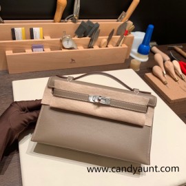  8C /Elephant Grey Silver Hardwarekelly pochette  swift 