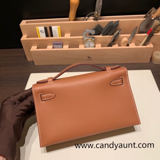 Hermes Kelly pochette swift 37 /Gold Gold Hardware Pochette--026 Hermes Kelly pochette swift 37 /Gold Gold Hardware Pochette--026