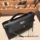 Hermes Kelly pochette swift 89 /Black (Noir) Silver Hardware Pochette--029 Hermes Kelly pochette swift 89 /Black (Noir) Silver Hardware Pochette--029
