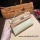 Hermes Kelly pochette swift 0S vertdeau Silver Hardware Pochette--031 Hermes Kelly pochette swift 0S vertdeau Silver Hardware Pochette--031