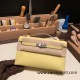 Hermes Kelly pochette swift 1Z /Jaune Poussin Silver Hardware Pochette--032 Hermes Kelly pochette swift 1Z /Jaune Poussin Silver Hardware Pochette--032