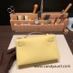 Hermes Kelly pochette swift 1Z /Jaune Poussin Silver Hardware Pochette--032 Hermes Kelly pochette swift 1Z /Jaune Poussin Silver Hardware Pochette--032