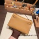 Hermes Kelly pochette swift 0M/Chai Gold Hardware Pochette--037 Hermes Kelly pochette swift 0M/Chai Gold Hardware Pochette--037