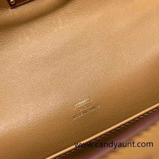 Hermes Kelly pochette swift 0M/Chai Gold Hardware Pochette--037 Hermes Kelly pochette swift 0M/Chai Gold Hardware Pochette--037