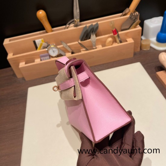 Hermes Kelly pochette swift X9/ Mauve Sylvestre Rosegold Hardware Pochette--039 Hermes Kelly pochette swift X9/ Mauve Sylvestre Rosegold Hardware Pochette--039