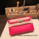 Hermes Kelly pochette swift 0D /Rose Mexico Silver Hardware Pochette--044 Hermes Kelly pochette swift 0D /Rose Mexico Silver Hardware Pochette--044