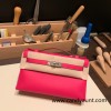  0D /Rose Mexico Silver Hardware kelly pochette  swift 