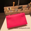  0D /Rose Mexico Silver Hardware kelly pochette  swift 