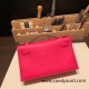 Hermes Kelly pochette swift 0D /Rose Mexico Silver Hardware Pochette--044 Hermes Kelly pochette swift 0D /Rose Mexico Silver Hardware Pochette--044