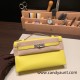 Hermes Kelly pochette swift 9R/ Lime Silver Hardware Pochette--048 Hermes Kelly pochette swift 9R/ Lime Silver Hardware Pochette--048