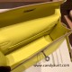 Hermes Kelly pochette swift 9R/ Lime Silver Hardware Pochette--048 Hermes Kelly pochette swift 9R/ Lime Silver Hardware Pochette--048
