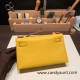 Hermes Kelly pochette swift 9D /Jaune Ambre Silver Hardware Pochette--049 Hermes Kelly pochette swift 9D /Jaune Ambre Silver Hardware Pochette--049