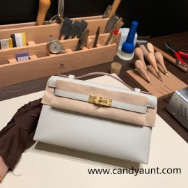  80 /Pearl Grey Gold Hardware kelly pochette  swift 