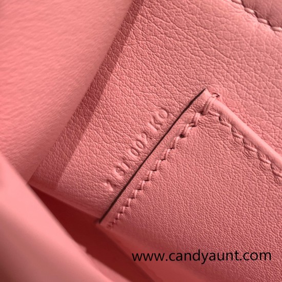 Hermes Kelly pochette swift 3Q/ Rose Sakura Gold Hardware Pochette--052 Hermes Kelly pochette swift 3Q/ Rose Sakura Gold Hardware Pochette--052