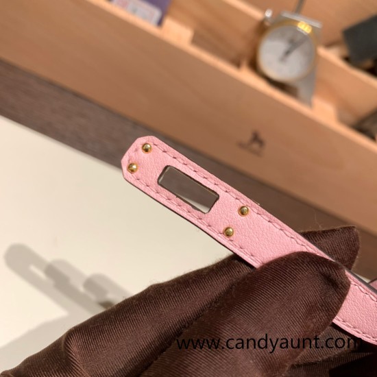 Hermes Kelly pochette swift 3Q/ Rose Sakura Gold Hardware Pochette--052 Hermes Kelly pochette swift 3Q/ Rose Sakura Gold Hardware Pochette--052