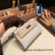 Hermes Kelly pochette swift 80 /Pearl Grey Silver Hardware Pochette--058 Hermes Kelly pochette swift 80 /Pearl Grey Silver Hardware Pochette--058