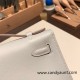 Hermes Kelly pochette swift 80 /Pearl Grey Silver Hardware Pochette--058 Hermes Kelly pochette swift 80 /Pearl Grey Silver Hardware Pochette--058