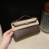 ostrich kelly pochette  47/Chocolat  