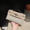 ostrich kelly pochette  4Z/Gris Mouette  