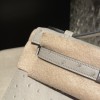 ostrich kelly pochette  4Z/Gris Mouette  