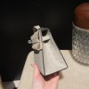 ostrich kelly pochette  4Z/Gris Mouette  