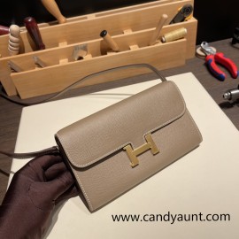 18/Étoupe Grey  Gold Hardware    Full Handmade Kelly to go   epsom  