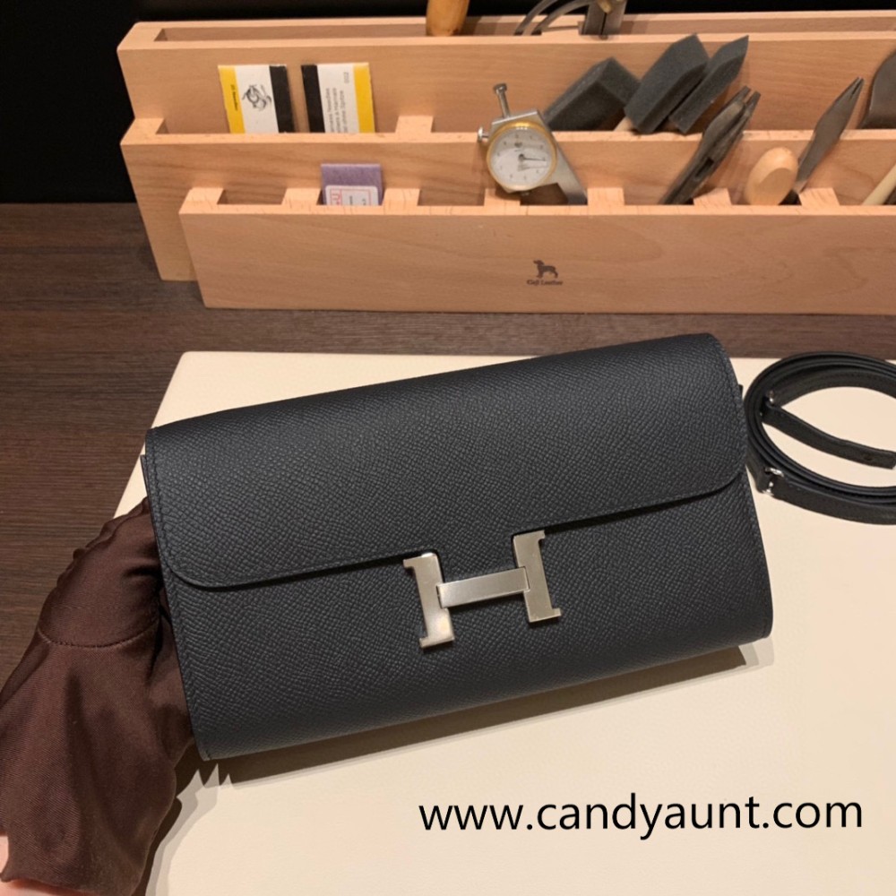 89/Black (Noir)  Silver Hardware  Full Handmade Kelly to go   epsom  