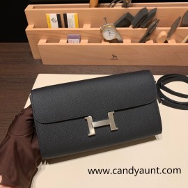 89/Black (Noir)  Silver Hardware  Full Handmade Kelly to go   epsom  