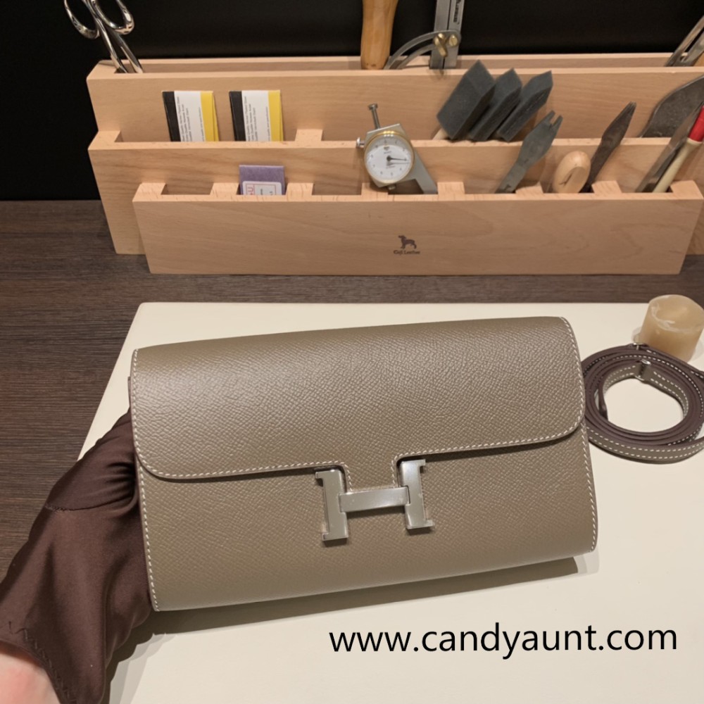 8C/ Elephant Grey  Silver Hardware   kellyto-022 Full Handmade Kelly to go   epsom  