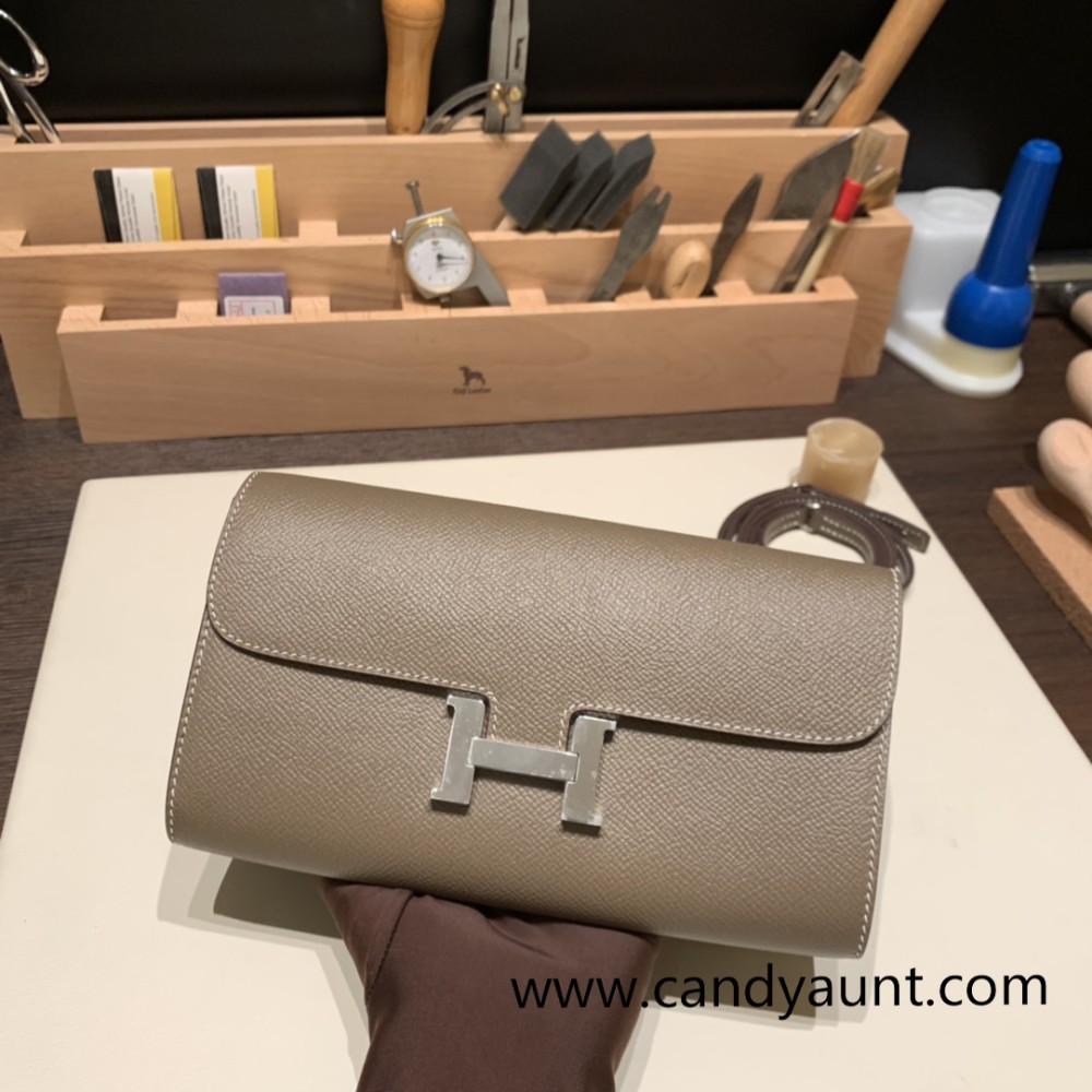 18/Étoupe Grey (Étoupe)  Silver Hardware   kellyto-026 Full Handmade Kelly to go   epsom  