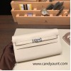  10/Craie クレ Silver Hardware  Full Handmade Kelly Wallet Long To Go  epsom 