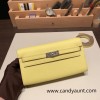  9R/Limeライム Silver Hardware  Full Handmade Kelly Wallet Long To Go  epsom 