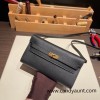  89/Black (Noir)  Gold Hardware    Full Handmade Kelly Wallet Long To Go  epsom 